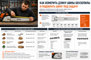 Как измерить длину шины бензопилы и подобрать шину под задачу